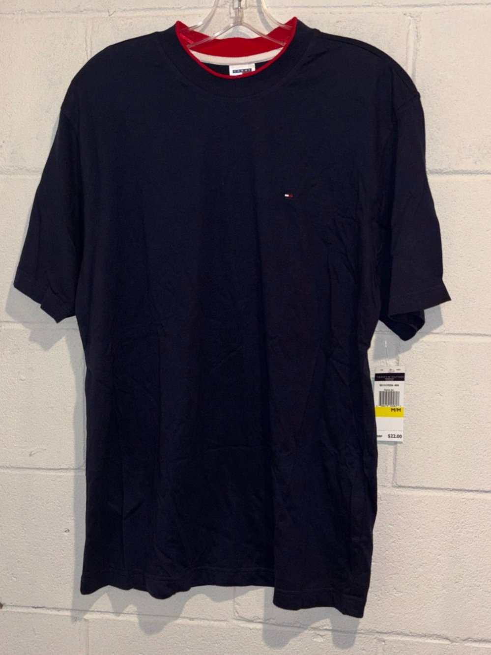 Tommy Hilfiger Vintage Navy Blue Tee Shirt Flag Logo Mens M